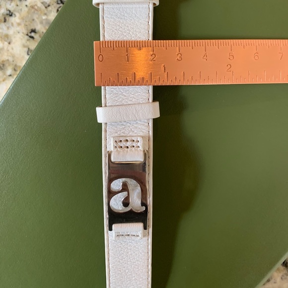 Fossil “a” Leather Buckle Cuff Bracelet - Picture 2 of 5